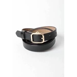 NEW LETO women's skinny leather belt in black